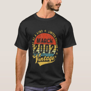 T-shirt Vintage 20 ans Vieux Mars 2002 Décorations 20e B