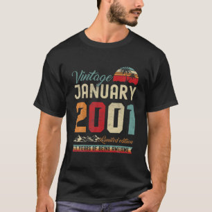 T-shirt Vintage 21 Anniversaire Janvier 2001 21 Ans