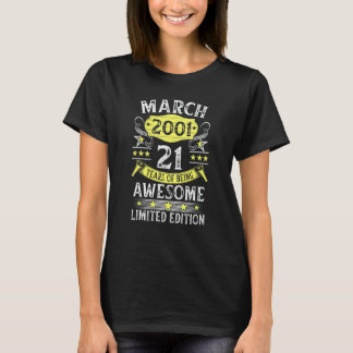 T-shirt Vintage 21 Ans Incroyable Depuis Mars 2001 21ème 