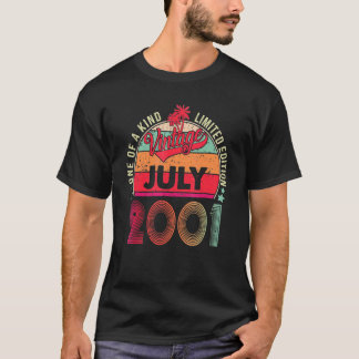 T-shirt Vintage 21st Birthday Awesome Since July 2001