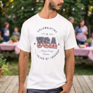 T-Shirt vintage 250 ans 4 juillet pour famille