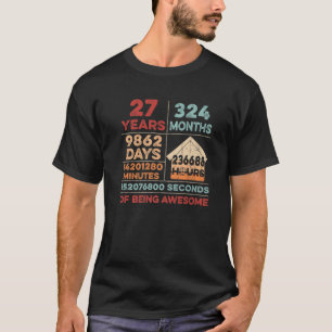T-shirt Vintage 27E Anniversaire 27 Ans Être Impressionnan