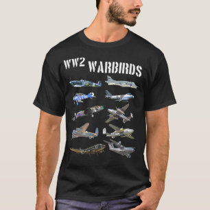 T-shirt Vintage 2ÈME GUERRE MONDIALE War Planes Warbirds
