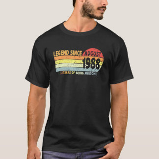 T-shirt Vintage 33ème anniversaire Légende depuis août 198
