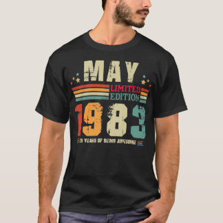 T-shirt Vintage 39 Ans Rétro Anniversaire Magnifique Depui