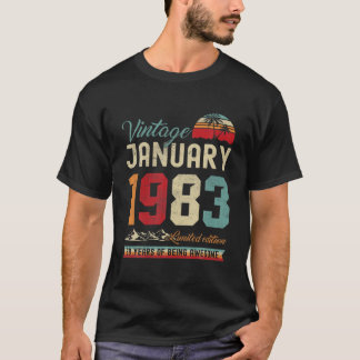 T-shirt Vintage 39Th Birthday January 1983 39 Years Old