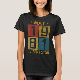 T-shirt Vintage 41E Anniversaire Mai 1981 Né En 1981 41 An