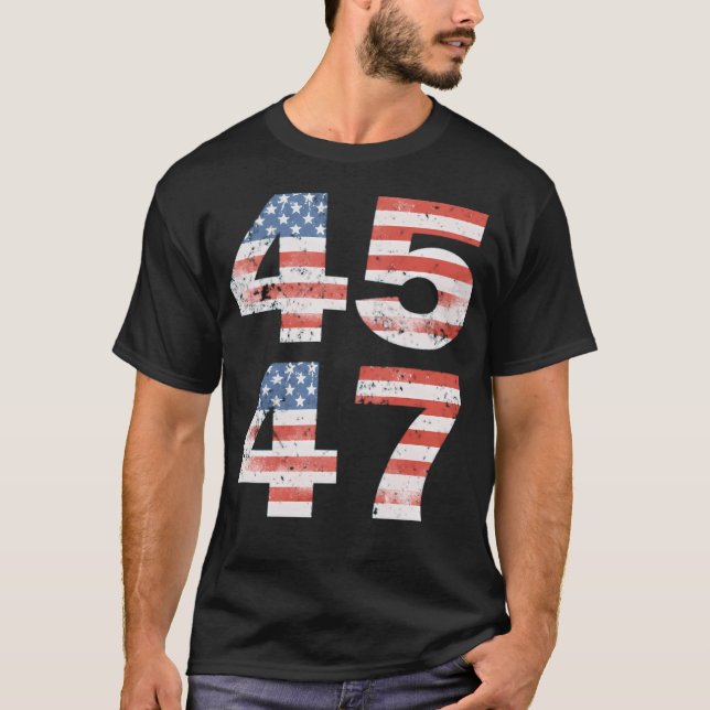 T-shirt Vintage 45 47 - Trump 2024 (Devant)