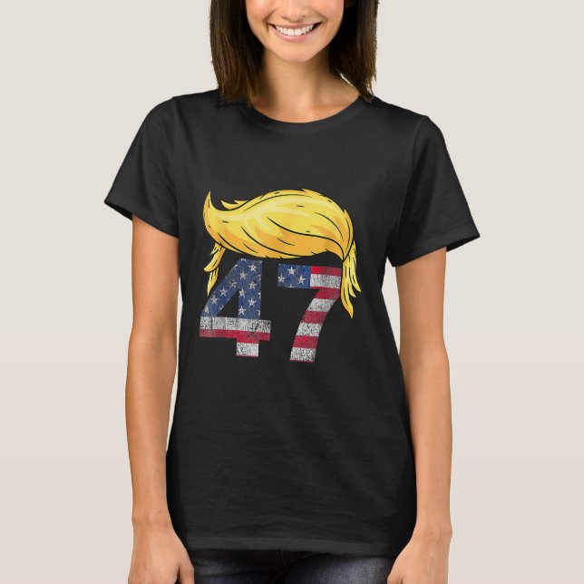T-shirt Vintage 47 Trump Cheveux (Devant)