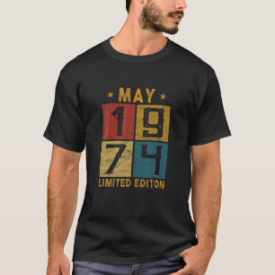 T-shirt Vintage 48E Anniversaire Mai 1974 Né En 1974 48 An