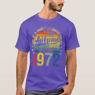 T-shirt Vintage 50 Ans Juin 1972 Décorations 50th Bi