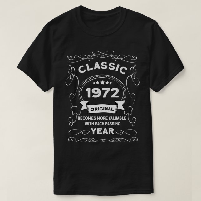 T-shirt Vintage 50e tenue d'anniversaire 1972 Anniversaire (Design devant)