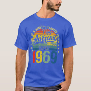 T-shirt Vintage 53 Ans Mai 1969 Décorations 53ème Bir