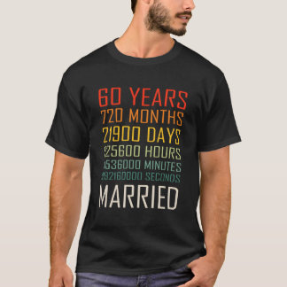 T-shirt Vintage 60 Ans 720 Mois Marié 60E Mariage A