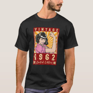 T-shirt Vintage 60e anniversaire T 1962 fait Femmes 60 ans