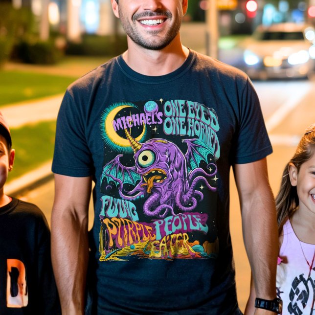 T-shirt Vintage 60's Psychedelic Purple Monster Personnali (Créateur téléchargé)