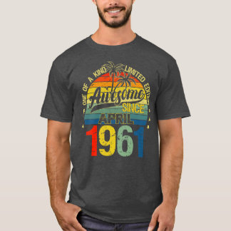 T-shirt Vintage 61 Ans Avril 1961 Décorations 61e B