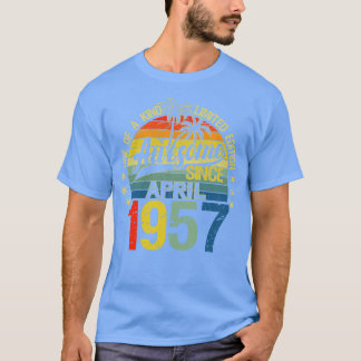 T-shirt Vintage 65 Ans Avril 1957 Décorations 65e B