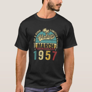 T-shirt Vintage 65 Ans Mars 1957 Décorations 65E B