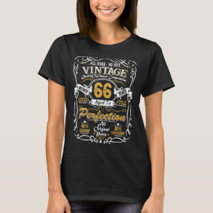 T-shirt Vintage 66 Ans Anniversaire Âgé Parfaitement Origi