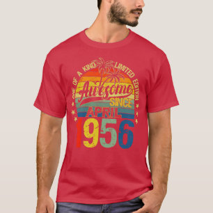 T-shirt Vintage 66 Ans Avril 1956 Décorations 66e B