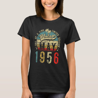 T-shirt Vintage 66 Ans Mai 1956 Décorations 66e Bir