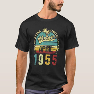 T-shirt Vintage 67 Ans Avril 1955 Décorations 67e B