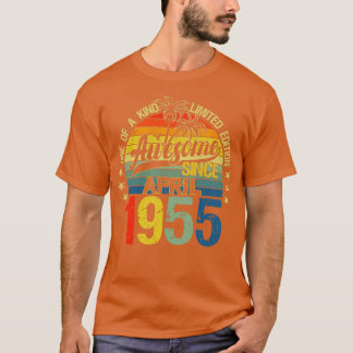 T-shirt Vintage 67 Ans Avril 1955 Décorations 67e B