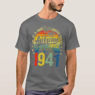 T-shirt Vintage 81 Ans Avril 1941 Décorations 81e B