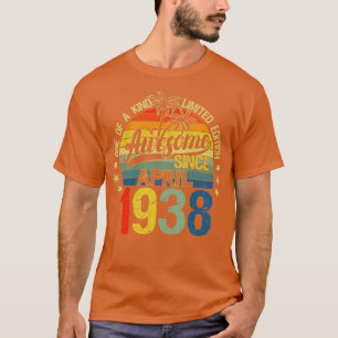 T-shirt Vintage 84 Ans Avril 1938 Décorations 84e B
