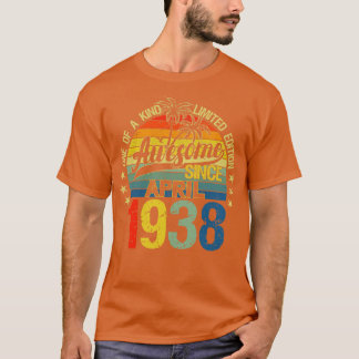 T-shirt Vintage 84 Ans Avril 1938 Décorations 84e B