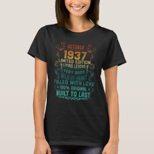 T-shirt Vintage 85 Ans Octobre 1937 85e Anniversaire
