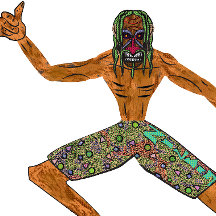 Vintage 90s Cheeky Tiki Surfing Retro Cartoon