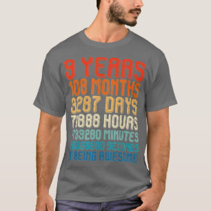 T-shirt Vintage 9e anniversaire Retro 9 ans Garçon Enfants