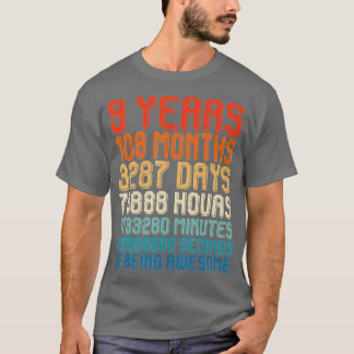 T-shirt Vintage 9e anniversaire Retro 9 ans Garçon Enfants