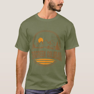 T-shirt Vintage À feuillage persistant Colorado Mountain 