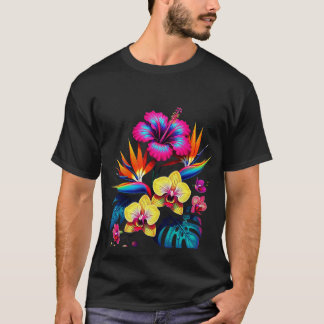 T-Shirt vintage à motif botanique omniprésent