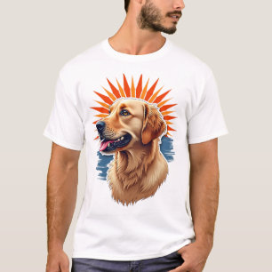 T-shirt vintage à motif de soleil patriotique Gold
