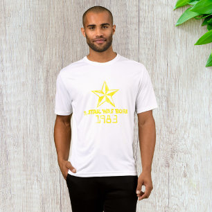 T-shirt Vintage A Star Est Né 1983 Yellow Star