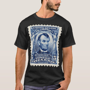 T-shirt Vintage Abraham Lincoln 1902 Postage Timbre Philat