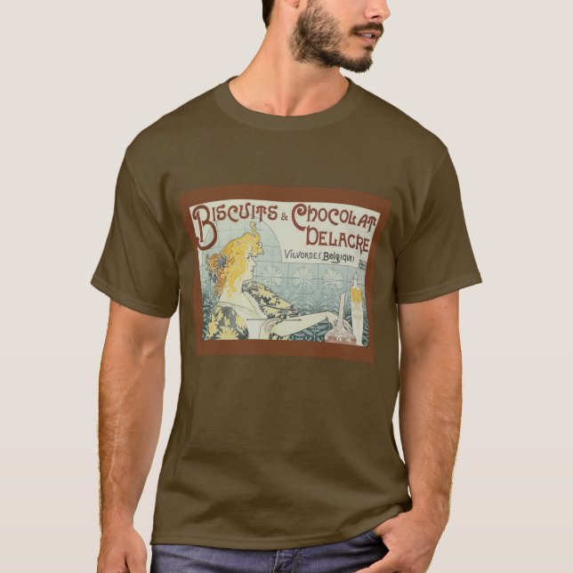 T-shirt Vintage Ad Biscuits Chocolat Delacre (Devant)