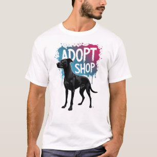 T-shirt Vintage Adoptez Ne Faites Pas D'Achats Chien Graff