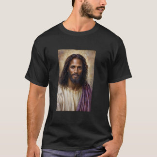 T-shirt Vintage Africain-Noir Jésus Christ Portra