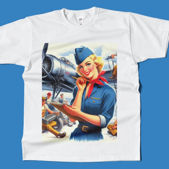 T-shirt Vintage Airplane Pin-up (Créateur téléchargé)