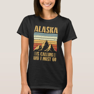 T-shirt Vintage Alaska Appelle Et Je Dois Aller Sunset & M