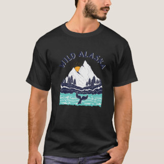 T-shirt Vintage Alaska Wild Landscape Humpback Whale