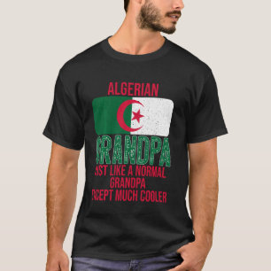 T-shirt Vintage Algérien Grand-Père Algérie Drapeau Pour P