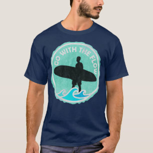 T-shirt Vintage Aller Avec Le Surfeur De Flux