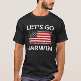 T-shirt Vintage Allons-y Darwin USA Drapeau drôle Sarcasti