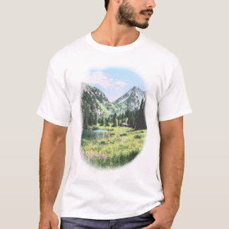 T-shirt Vintage Alpine Mountain Lake Scenic Graphic